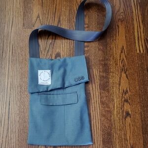 Upcycled Blue/ Gray Checkered Crossbody Bag